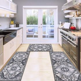 Farmhouse Kitchen Rugs Sets of 3 Non Slip Washable Boho Kitchen Rugs and Mats for Floor Kitchen Runner Rug Floor Carpet for Kitchen, Laundry, Hal