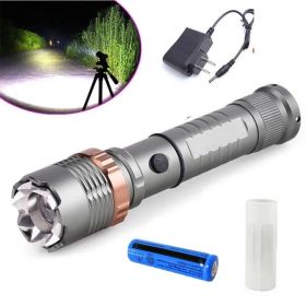 350000000 Lumen Super Bright LED Tactical Flashlight Rechargeable LED Work Light (Option: 1set)