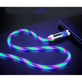 Compatible with Apple, Flowing Ligh Magnetic Streamer Data Line Cable for Iphone Android Typec (Option: Apple-Colorful 3pcs)
