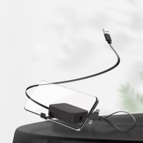 4 In 1 Retractable USB Cable Creative Macaron Type C Micro Cable For I Phone With Phone Stand Charging Data Cable Line Storage Box (Option: Black)
