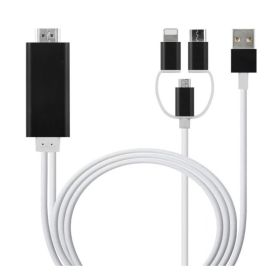 Type-C To HDMI Three In One Mobile Phone Projection Cable (Option: Black IOS+Android-2M)