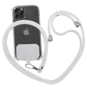 Strap Lanyard 9 Colors Soft Rope For Cell Phone Hanging Cord (Option: Silver)